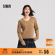 森馬（Semir）森柔毛衫|毛衣女刺繡V領(lǐng)顯瘦寬松2024絞花上衣復古風(fēng)109724107014