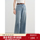 獨束大碼女裝復(fù)古高腰闊腿牛仔褲女2025新款夏季薄款寬松顯瘦長褲 牛仔藍 XL （尺碼：3）
