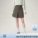 范思藍恩高腰通勤西裝短裙子女春新款休閑A字裙配送腰帶24FS11077 深褐棕 XS