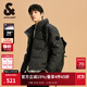 杰克·瓊斯（JACK&JONES）25年冬季新款男裝羽絨服男士潮流老花滿(mǎn)印短款保暖立領(lǐng)鴨絨服外套 E44黑砂色 預售11月10日左右發(fā)貨 M 175