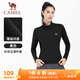 駱駝（CAMEL）立領(lǐng)開(kāi)衫健身服女薄絨款跑步運動(dòng)外套 Y23CA4L0021A 黑色 XL