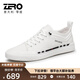 零度Zero男鞋小白鞋新品板鞋男士休閑皮鞋時(shí)尚拼接低幫鞋子男 商場同款-白色 41