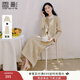 香影小香風(fēng)套裝女2025秋新款一整套穿搭上衣半身裙法式兩件套早秋 米黃 M 160/84A/95-110斤