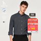 哈吉斯（HAZZYS）男裝 春秋款純棉襯衣【仿牛仔】休閑長(cháng)袖襯衫男ASCZK1BCX47 深藏青色DN L (175/96A 48)