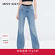 MISS SIXTY牛仔褲女雙腰頭設計高腰修身顯瘦微喇褲 中藍 28