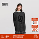 森馬毛衣女中長(cháng)款寬松落肩圓領(lǐng)毛衫休閑慵懶2024新款冬季提花衣服 中花灰00513 L 165/88A