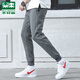 木林森（MULINSEN）品牌運動(dòng)褲男秋冬季寬松衛褲休閑大碼棉質(zhì)針織褲長(cháng)褲子潮牌健身褲 純色深灰拉鏈口袋-春秋薄款 2XL