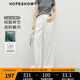 紅袖天絲棉休閑褲2025夏季新款女裝氣質(zhì)壓褶顯瘦質(zhì)感寬松百搭闊腿長(cháng)褲 本白001 M