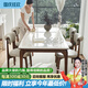 御林森北歐白冰玉純天然大理石餐桌家用高級(jí)感長(zhǎng)方形純實(shí)木腿奢石飯桌椅 1.4米長(zhǎng)桌【真正純天然大理石】
