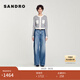 SANDRO2025秋冬女裝法式氣質(zhì)時(shí)尚灰色撞色圓領(lǐng)短款針織開(kāi)衫 24/灰色 M (2)
