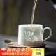 唐豐玲瓏瓷茶杯咖啡杯蝶帶勺羊脂玉白瓷馬克杯辦公室下午茶泡茶杯子 玲瓏瓷馬克杯-荷花