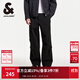 杰克·瓊斯（JACK&JONES）男裝降落傘兵褲男秋季工裝褲男褲略寬松休閑褲輕薄款潮流褲子男士 E39黑色 31 175