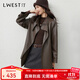 朗文斯?。↙.WEST）女中長(zhǎng)款2025秋季新款甜酷風(fēng)立領(lǐng)顯瘦小個(gè)子收腰風(fēng)衣外套 咖啡 S 85-105斤