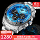 野狼光能手表男防水潛水硬漢太陽(yáng)能動(dòng)能氚氣夜光多功能運動(dòng)男表V1215 藍圈-藍色夜光款