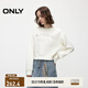 ONLY秋季時(shí)尚設計感水鉆落肩圓領(lǐng)短款衛衣女|12439S007 S00 白色 M (165) 84A
