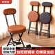 瑤穎折疊椅家用餐椅便攜辦公麻將桌椅靠背椅宿舍小型折疊凳子YD15棕色