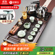 金鑲玉功夫茶具整套裝帶茶盤(pán)一體式陶瓷汝窯泡茶自動(dòng)上水電熱水壺 連余