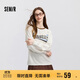 森馬長(cháng)袖t恤女字母撞色圓領(lǐng)復古春寬松插肩袖套頭衫107124101010