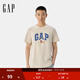 GAP男女裝2025春季新款純棉米奇印花logo短袖T恤多色美版607465 米白色 L 美碼 XL亞洲碼185/104A