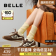 百麗（Belle）流心糖復(fù)古撞色阿甘鞋女2025秋新商場(chǎng)款運(yùn)動(dòng)風(fēng)休閑鞋E7H1DCM5 棕色 3.5CM增高 37