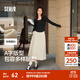森馬（Semir）半身裙女磨毛純色A字長(cháng)裙簡(jiǎn)約百搭秋季純棉寬松傘裙顯瘦潮流 淺卡其50356 S