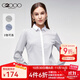 G2000商務(wù)OL通勤女裝休閑上衣 新款簡(jiǎn)約清新條紋長(cháng)袖襯衫00740411 灰白色/00 M