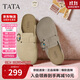 他她（TATA）復古勃肯鞋女厚底包頭拖鞋外穿穆勒鞋2025 杏色 37