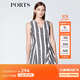PORTS寶姿  新品商場(chǎng)同款女裝無(wú)袖V領(lǐng)條紋提花連衣裙SN8D077HFQ075 白/黑色 S (4)