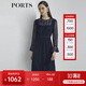 PORTS寶姿商場(chǎng)同款新品女裝喇叭袖蕾絲收腰連衣裙LL8D035KLN002 丈青 M (6)