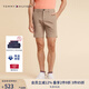 TOMMY HILFIGER【微彈直筒】夏季男裝經(jīng)典百搭商務(wù)簡(jiǎn)約休閑西褲短褲 卡其色AEG 32