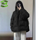馨顏美式黑色棉服女秋冬季2025年新款夾棉保暖小個(gè)子棉襖棉衣加厚外套 黑色 M 95-105斤