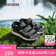 斯凱奇（Skechers）涼鞋男士秋季外穿運動(dòng)涼拖鞋男鞋平底踩屎感軟底沙灘鞋237586