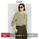 LILY敦煌系列2025秋新款設計感復古花紗開(kāi)衩短款圓領(lǐng)針織衫女毛衣 315松石綠 M