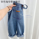 賢哲逸男童背帶褲兒童秋裝褲子2023新款寶寶春秋款牛仔褲女童簡(jiǎn)約長(cháng)褲潮 藍色背帶褲() 120