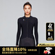 捷酷秋冬款TB ONE女士抓絨長(cháng)袖意大利進(jìn)口面料加厚修身騎行上衣 黑色 M