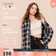 三彩2025冬季新款格紋襯衫翻領(lǐng)寬松襯衣磨毛休閑疊穿Z 深海藍格紋預售[付款15天內]發(fā) S 155/80A
