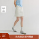 茵曼法式高腰牛仔短裙2025夏季女裝新款顯瘦a字包臀裙 珍珠白 L