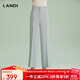 藍地[莫蘭迪豆沙綠]LANDI休閑西裝直筒褲正裝褲子氣質(zhì)修身春夏新 天青色 L