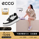愛(ài)步（ECCO）板鞋女 倪妮同款增高厚底輕盈透氣百搭拼色休閑鞋 街頭ACE856823 黑色/灰白色85682350020 38