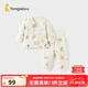 童泰（TONGTAI）寶寶套裝秋冬季純棉夾棉嬰兒內(nèi)衣兒童加厚上衣男女童高腰褲子 藍(lán)色 90