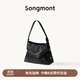 Songmont【李娜同款】山下有松循跡系列hobo包植鞣牛皮斜挎軟包 煙墨黑 小號 現貨
