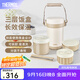 膳魔師（THERMOS）飯盒真空不銹鋼便當盒保溫飯盒多層便攜式大容量保溫桶TCBC/TCBG TCBG燕麥色附杯包餐具三層