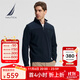 諾帝卡（NAUTICA）【商場(chǎng)同款】男裝春夏款棉羊毛混紡拼接半拉鏈毛衣男SO3401 藏青4NV L