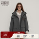 Teenie Weenie小熊女裝簡(jiǎn)約風(fēng)秋季三合一兩件套寬松中長(cháng)款夾克外套 深灰色 S (160)