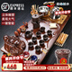 鴻冠 整套紫砂陶瓷功夫茶具套裝四合一電磁爐自動(dòng)燒水茶盤(pán)木制茶臺茶海茶道家用 02款：元寶坐佛+時(shí)來(lái)運轉