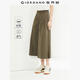 佐丹奴褲子女彈力棉開(kāi)叉褲腳闊腿褲松緊腰薄款顯瘦七分褲05425339 92咸菜卡其 M