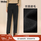 MsShe大碼女裝2025秋冬【加厚保暖雙面磨毛】胖mm高腰哈倫長褲子 A款黑色現(xiàn)貨偏小半個碼 3XL