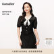 珂萊蒂爾2025夏季新款黑色優(yōu)雅領(lǐng)結裝飾短袖針織衫女時(shí)尚氣質(zhì)上衣 黑色 L