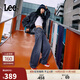Lee25新品舒適五袋款中深藍色女闊腿牛仔褲休閑潮