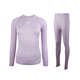 灰殼美利奴羊毛速干衣壓縮衣女秋冬戶(hù)外跑步滑雪保暖內衣褲套裝 紫色 -套裝 M
